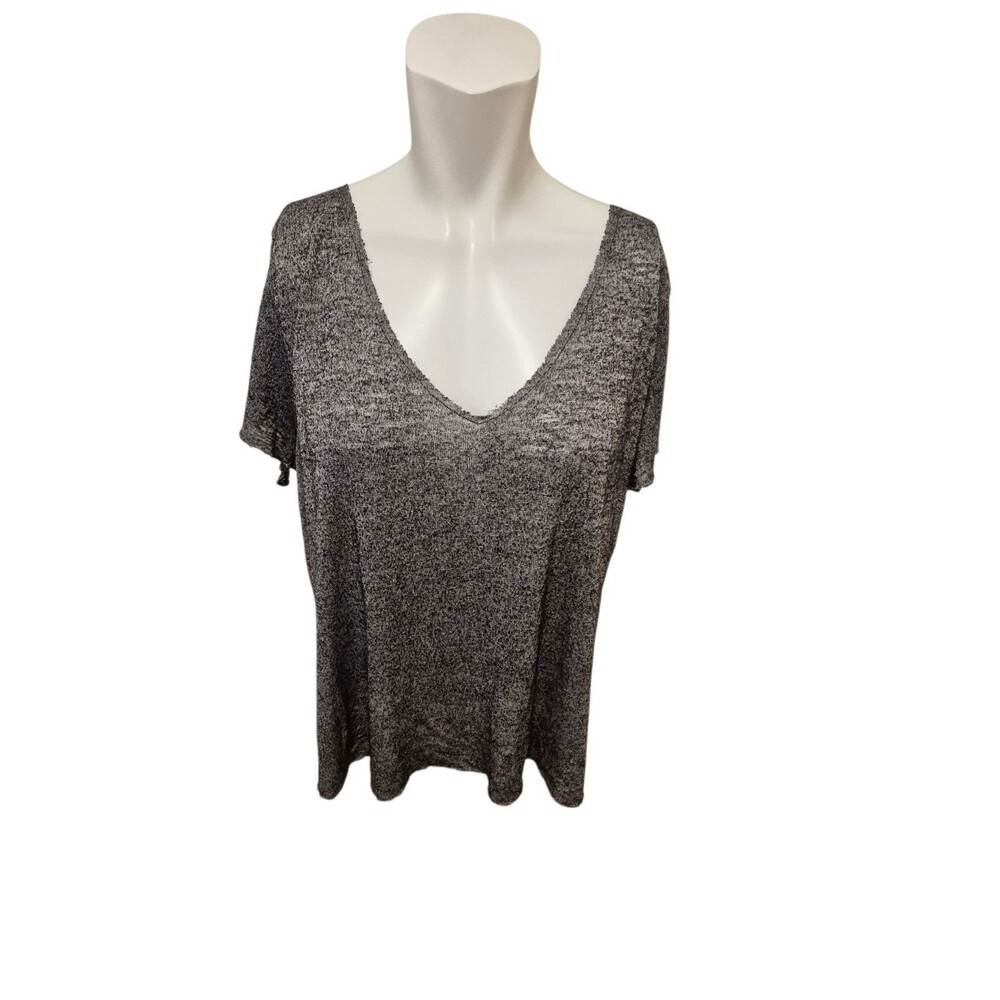 Urban Outfitters Project Social Raw Edge Off the Shoulder Knit Top Black Sz M